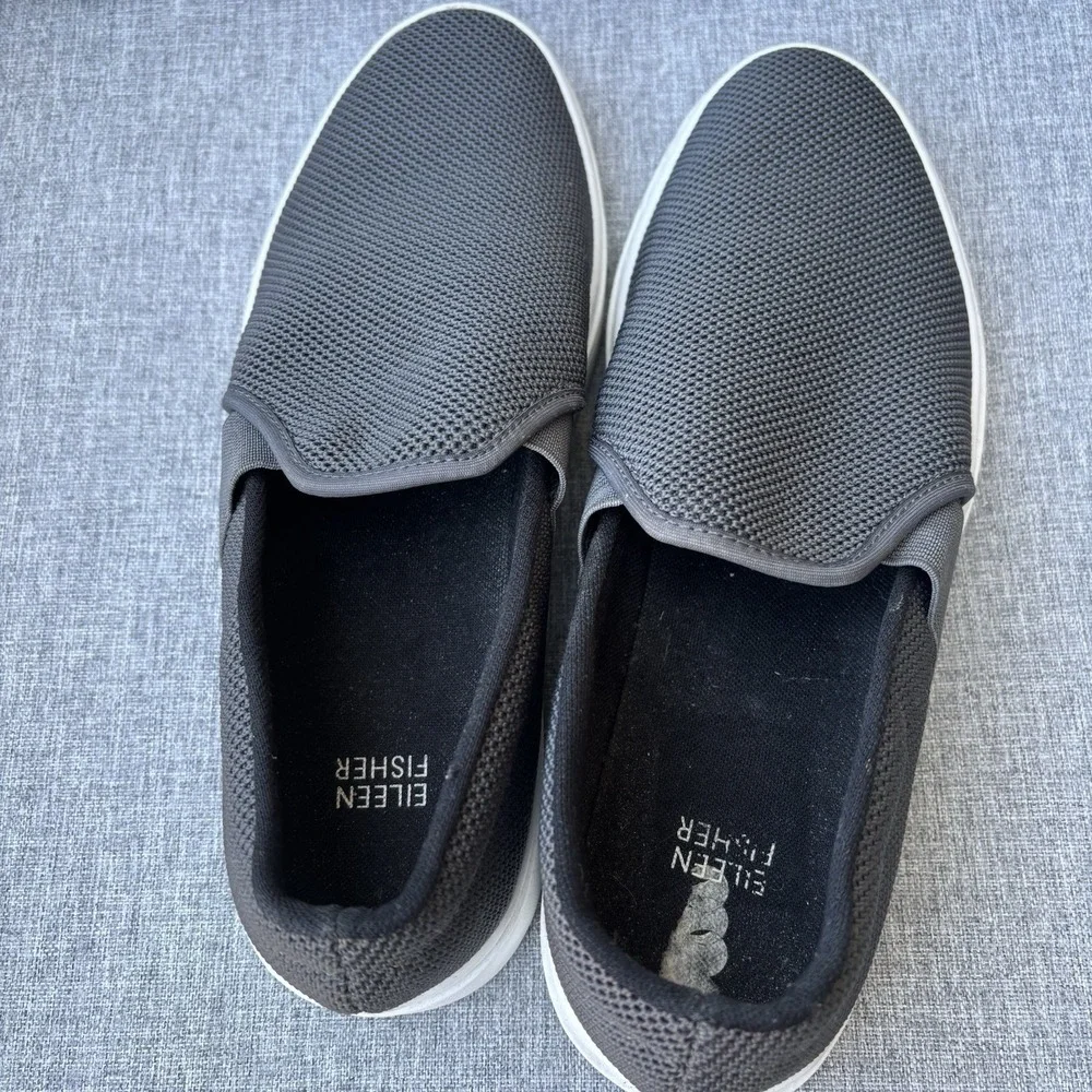 Eileen Fisher Shoes Women 9.5 Pep Slip On Platform Sneaker Graphite Grey Casual‎